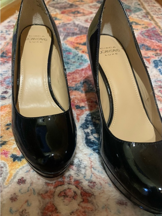 Joan & David Shoes - Joan & David Black Patent Round-Toe Pumps